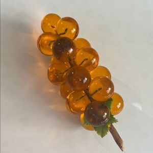 Amber plastic lucite Grape Cluster Decor MCM